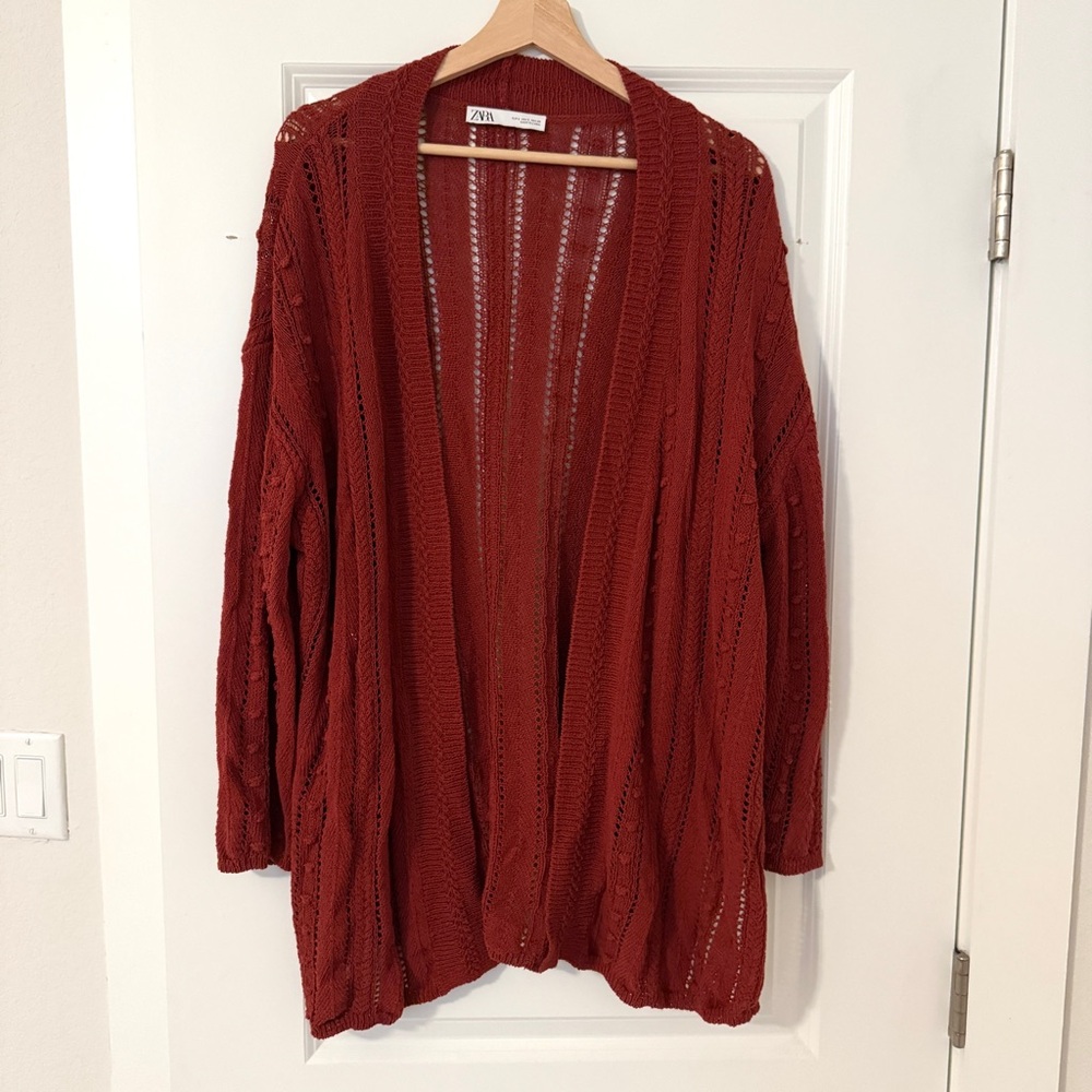 Zara Boho Red Cardigan